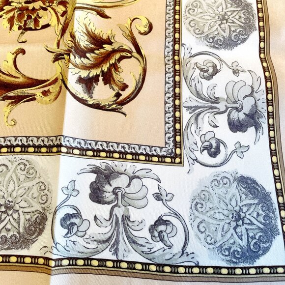 Max Mara Italian Silk Scarf Baroque Print - Picture 4 of 13
